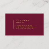 Gold Text Elegant Modern Simple Template Visitenkarte (Rückseite)