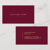 Gold Text Elegant Modern Simple Template Visitenkarte (Vorne/Hinten)