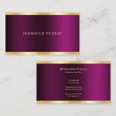 Gold Text Elegant Purple Template Professional Visitenkarte (Vorne/Hinten)