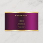 Gold Text Elegant Purple Template Professional Visitenkarte (Rückseite)