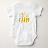 Gold Text Frohe und helle Weihnachten Baby Strampler (Rückseite)