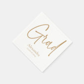 Gold Text Grad Name Class of 2024 Abschluss Serviette (Ecke)