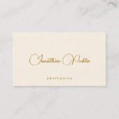 Gold Text Handwritten Name Luxury Signature Cream Visitenkarte (Vorderseite)