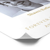 Gold Text in Love Memory, elegantes Hochzeitszeich Poster (Ecke)