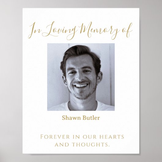 Gold Text in Love Memory, elegantes Hochzeitszeich Poster (Vorne)