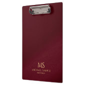 Gold Text Name Monogramm Personalisiert Elegant Ro Klemmbrett (Links)