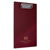Gold Text Name Monogramm Personalisiert Elegant Ro Klemmbrett (Rechts)