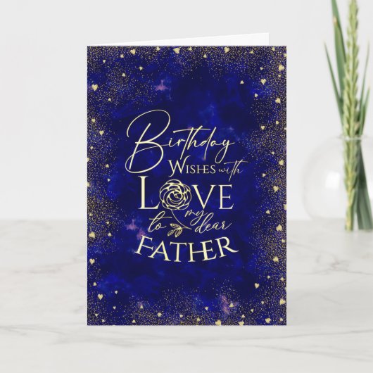 Gold Text Night Sky Birthday Father Photo Karte (Vorderseite)