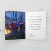 Gold Text Night Sky Birthday Father Photo Karte (Innenseite)