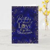 Gold Text Night Sky Birthday Grandma Photo Karte (Gelbe Blume)