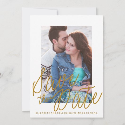 GOLD TEXT SAVE THE DATE Save the Date Karte (Vorderseite)