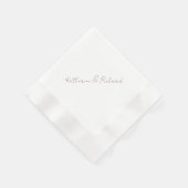 Gold Text Script White Wedgecocktail Serviette (Ecke)