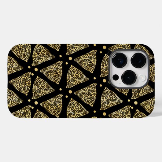 Gold Textur Dreiecke Modernes Muster Case-Mate iPhone Hülle (Rückseite (Horizontal))