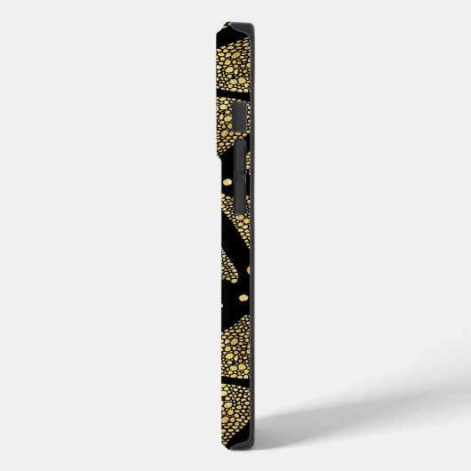 Gold Textur Dreiecke Modernes Muster Case-Mate iPhone Hülle (Rückseite / Links)