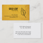 Gold Textur | Leaf Visitenkarte (Vorne/Hinten)