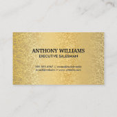 Gold Textur Metallic / Löwensymbol Visitenkarte (Rückseite)