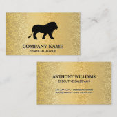 Gold Textur Metallic / Löwensymbol Visitenkarte (Vorne/Hinten)