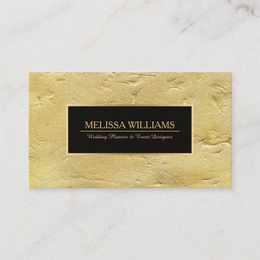Gold Textur Print Black Akzente Visitenkarte (Vorderseite)