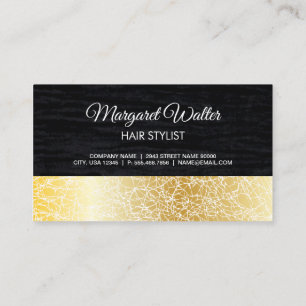 Gold Textur   Velvet schwarz mit Monogramm Visitenkarte