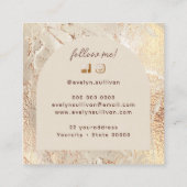 Gold-Textur-Visitenkarte Quadratische Visitenkarte (Rückseite)