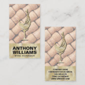 Gold Textur Weinglas | Korken Visitenkarte (Vorne/Hinten)