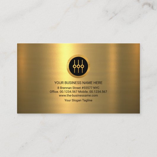 Gold Texture Audio Display Sound Engineer Deejay Visitenkarte (Rückseite)