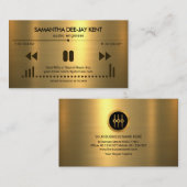 Gold Texture Audio Display Sound Engineer Deejay Visitenkarte (Vorne/Hinten)