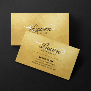 Gold Texture Friseursalon Friseur Salon Visitenkarte