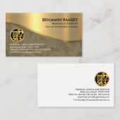 Gold Texture Gold Wave Numbers Finance Account Visitenkarte (Vorne/Hinten)
