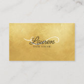 Gold Texture Hair Salon Friseur Stylistin Salon Visitenkarte (Rückseite)