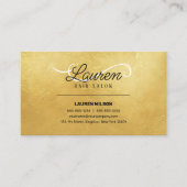 Gold Texture Hair Salon Friseur Stylistin Salon Visitenkarte (Vorderseite)