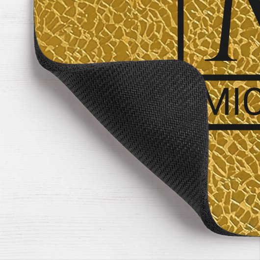 Gold Texture Mouse Pad mit Initial & Name Mousepad (Ecke)