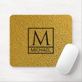 Gold Texture Mouse Pad mit Initial & Name Mousepad (Mit Mouse)