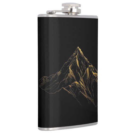 Gold textured abstract mountain lineart flachmann (Rechts)