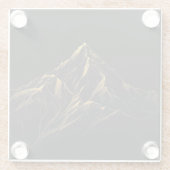 Gold textured abstract mountain lineart glasuntersetzer (Rückseite)