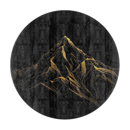 Gold textured abstract mountain lineart schneidebrett (Vorderseite)