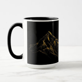 Gold textured abstract mountain lineart tasse