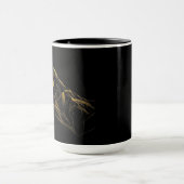 Gold textured abstract mountain lineart tasse (Zentrum)