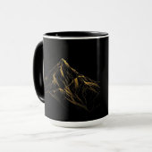 Gold textured abstract mountain lineart tasse (Vorderseite Links)
