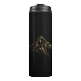 Gold textured abstract mountain lineart thermosbecher