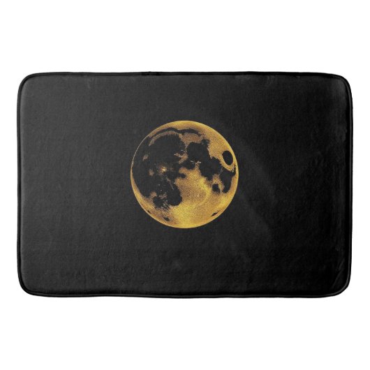 Gold textured moon on dark black badematte (Vorderseite)