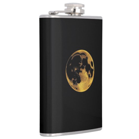 Gold textured moon on dark black flachmann (Rechts)