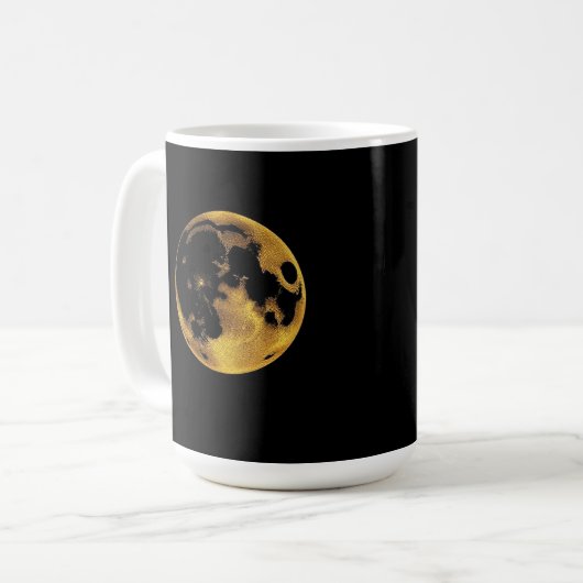 Gold textured moon on dark black kaffeetasse (Vorderseite Links)