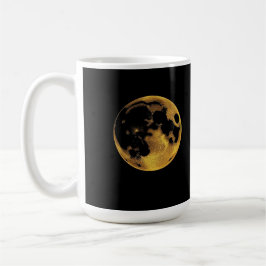 Gold textured moon on dark black kaffeetasse