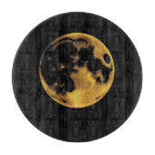 Gold textured moon on dark black schneidebrett (Vorderseite)