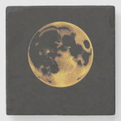 Gold textured moon on dark black steinuntersetzer (Vorderseite)