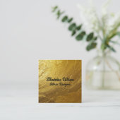 Gold Textured Quadratische Visitenkarte (Stehend Vorderseite)