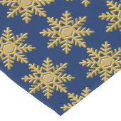 Gold Textured Snowflake auf Royal Blue Table Runne Kurzer Tischläufer (Ecke)