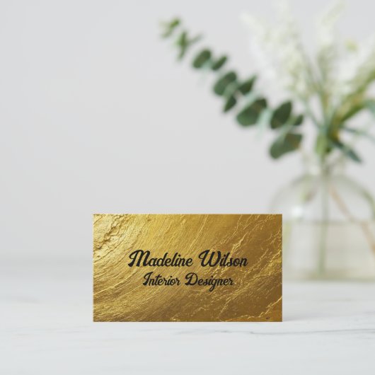Gold Textured Visitenkarte (Stehend Vorderseite)