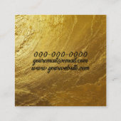 Gold Texturiert Quadratische Visitenkarte (Rückseite)